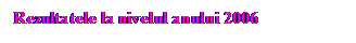 Text Box: Rezultatele la nivelul anului 2006
